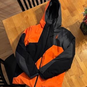Spyder Youth Vibrant Orange and Black Ski Jacket